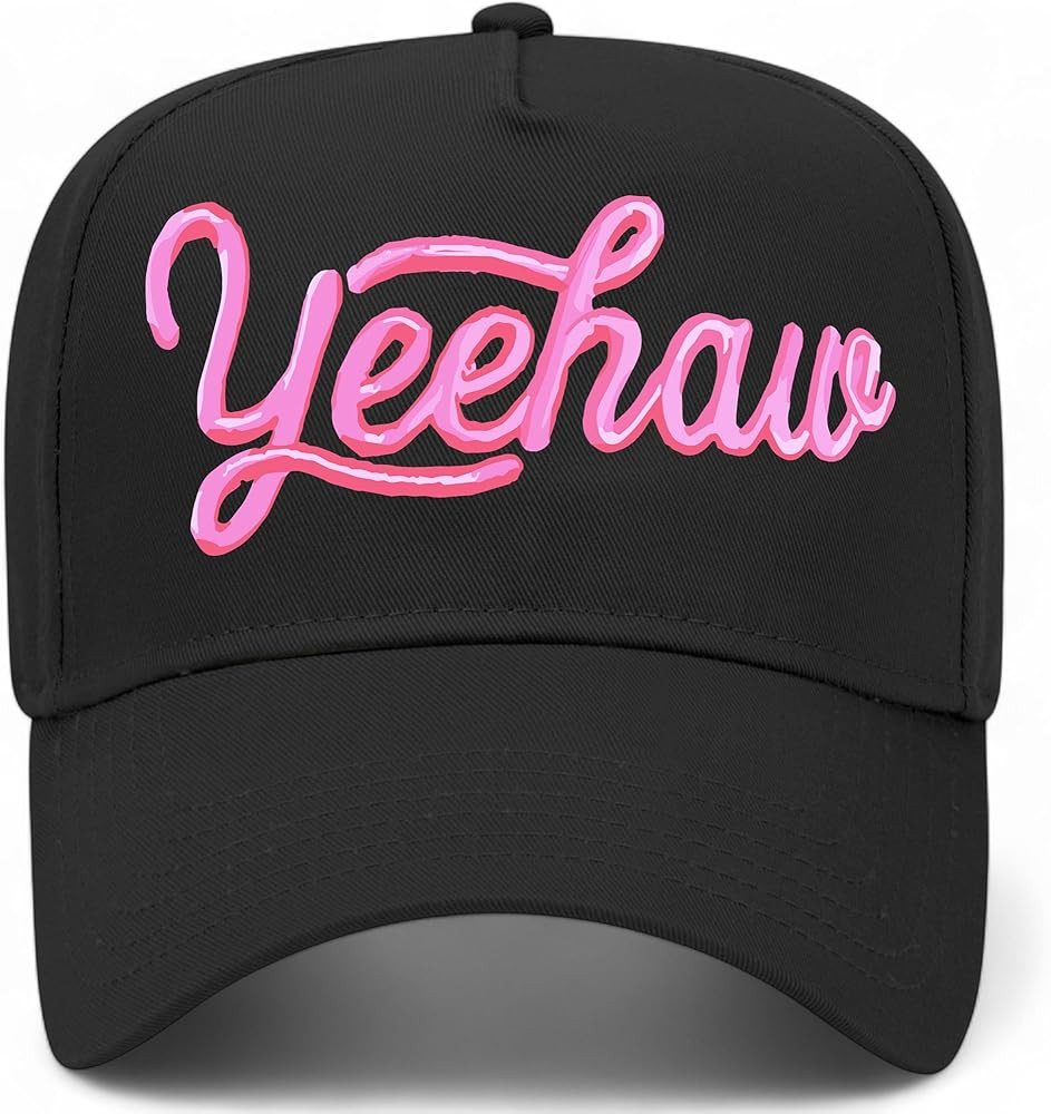 Yeehaw Pink Cursive Vintage Trucker Hat | Premium Adjustable Snapback Baseball Hat for Men & Wome... | Amazon (US)