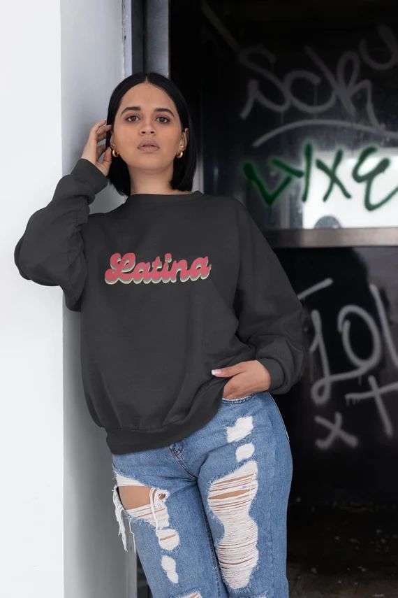 Latina Retro Crewneck Sweatshirt Latina Shirts Latina - Etsy | Etsy (US)