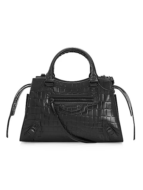 Small Croc-Embossed Leather Top Handle Bag | Saks Fifth Avenue