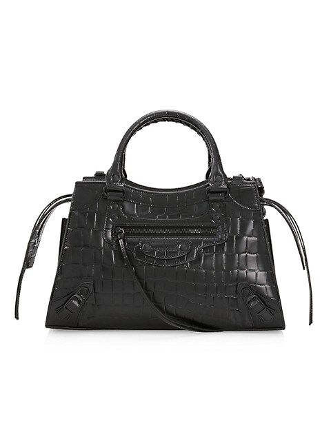 Small Croc-Embossed Leather Top Handle Bag | Saks Fifth Avenue