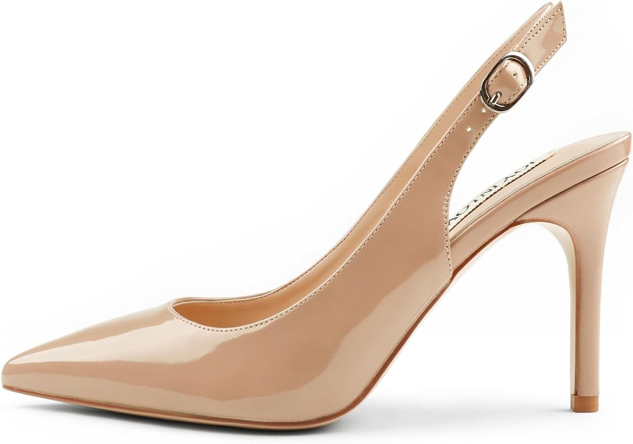 JOY IN LOVE Womens Slingback High Heels Stiletto Pointed Closed Toe Pumps | Amazon (US)