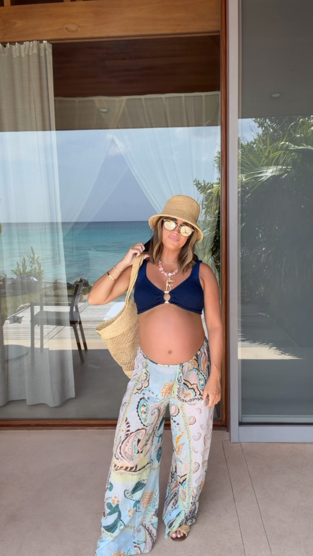 Today’s beach look! Swimsuit is one size fits all - can be worn pregnant or not! Will link similar at different price points. 

Wearing small in coverup pants - print/colors go with lots of swimsuits! 

Linking my bucket hat, sunglasses, etc as well. 

Currently 31 weeks pregnant.

#LTKootd #LTKSwim #LTKBump