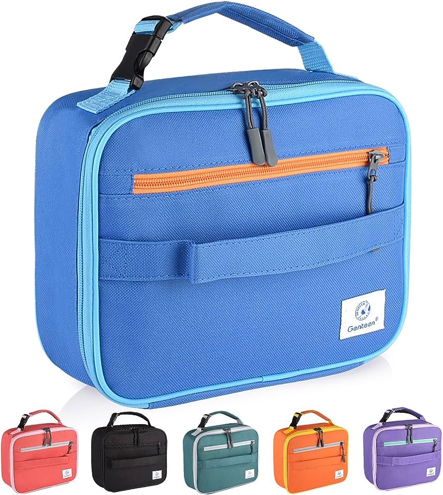 Genteen Insulated Lunch Bag, Lunch Box Kids Double Zipper Kids Lunch Bag,Durable Soft Bag & Freez... | Amazon (US)
