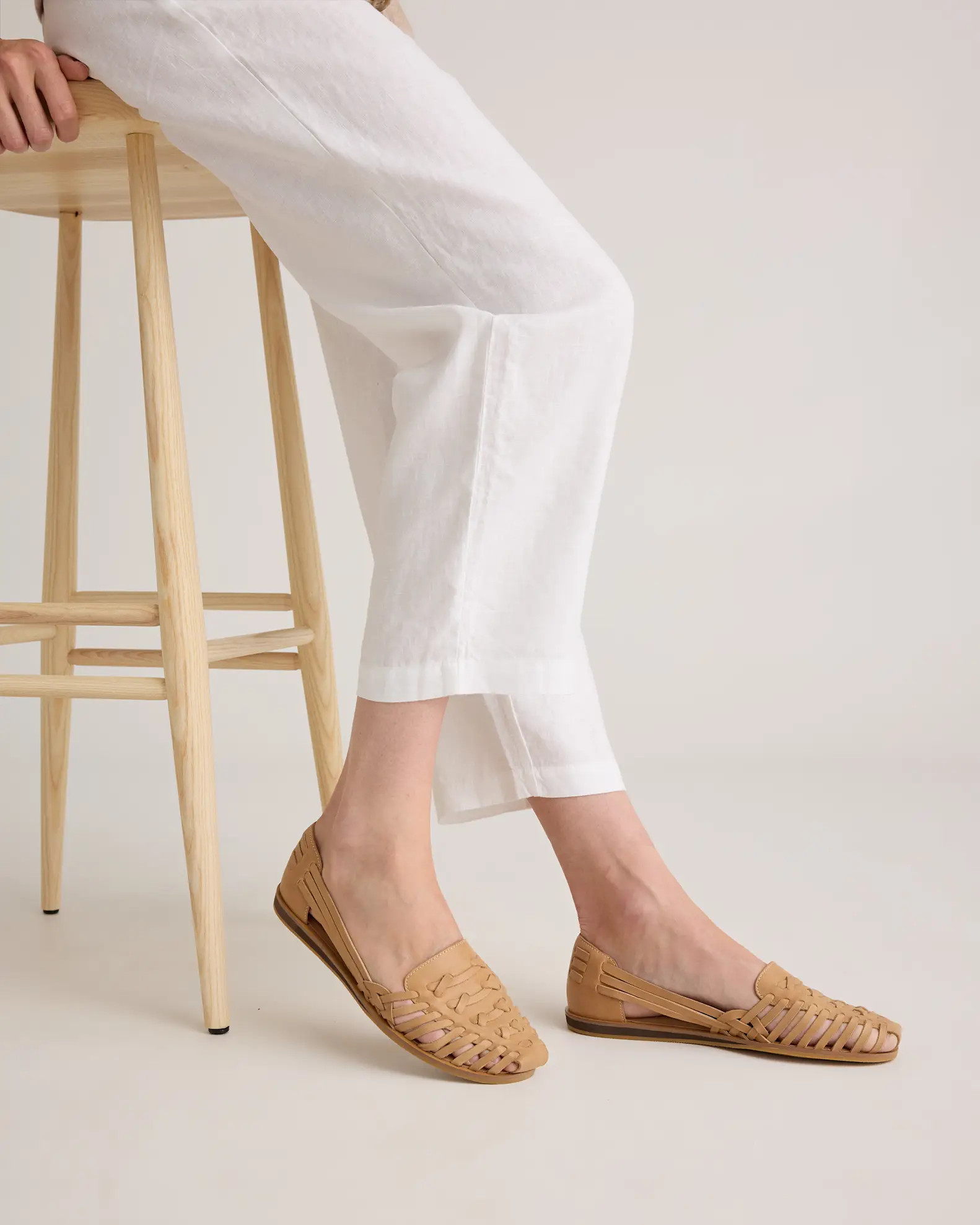 100% Leather Huarache Flat | Quince