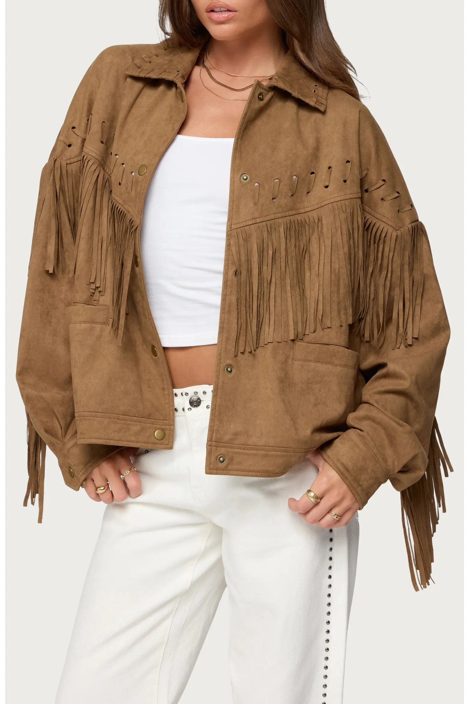 EDIKTED Evonka Fringe Faux Suede Jacket (Women) | Nordstrom | Nordstrom