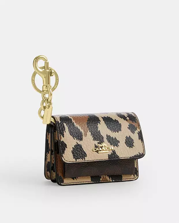 Klare Bag Charm With Signature Canvas And Leopard Print | Coach Outlet US