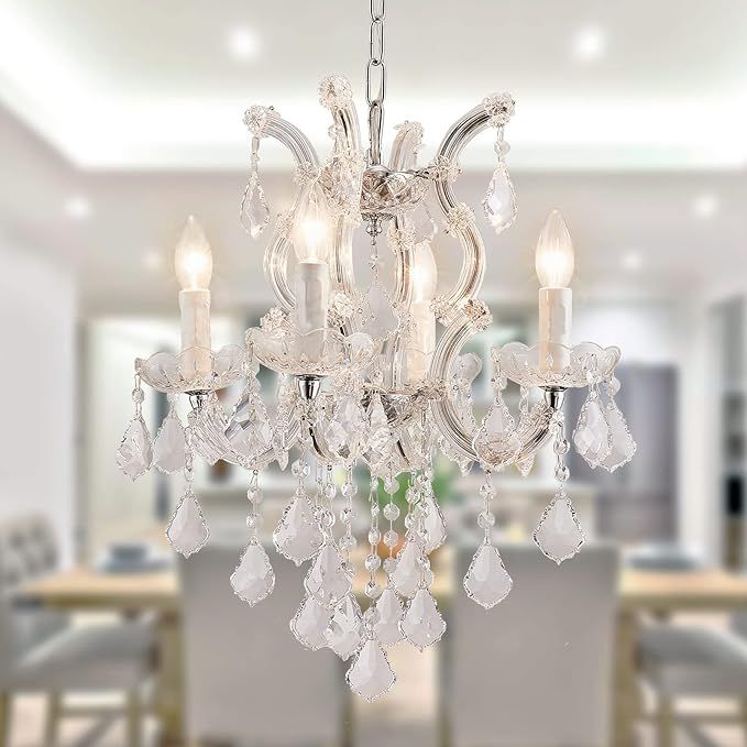 TMAFON Modern Crystal Chandeliers for Dining Room - Small Crystals Chandelier Lights for Girls Be... | Amazon (US)
