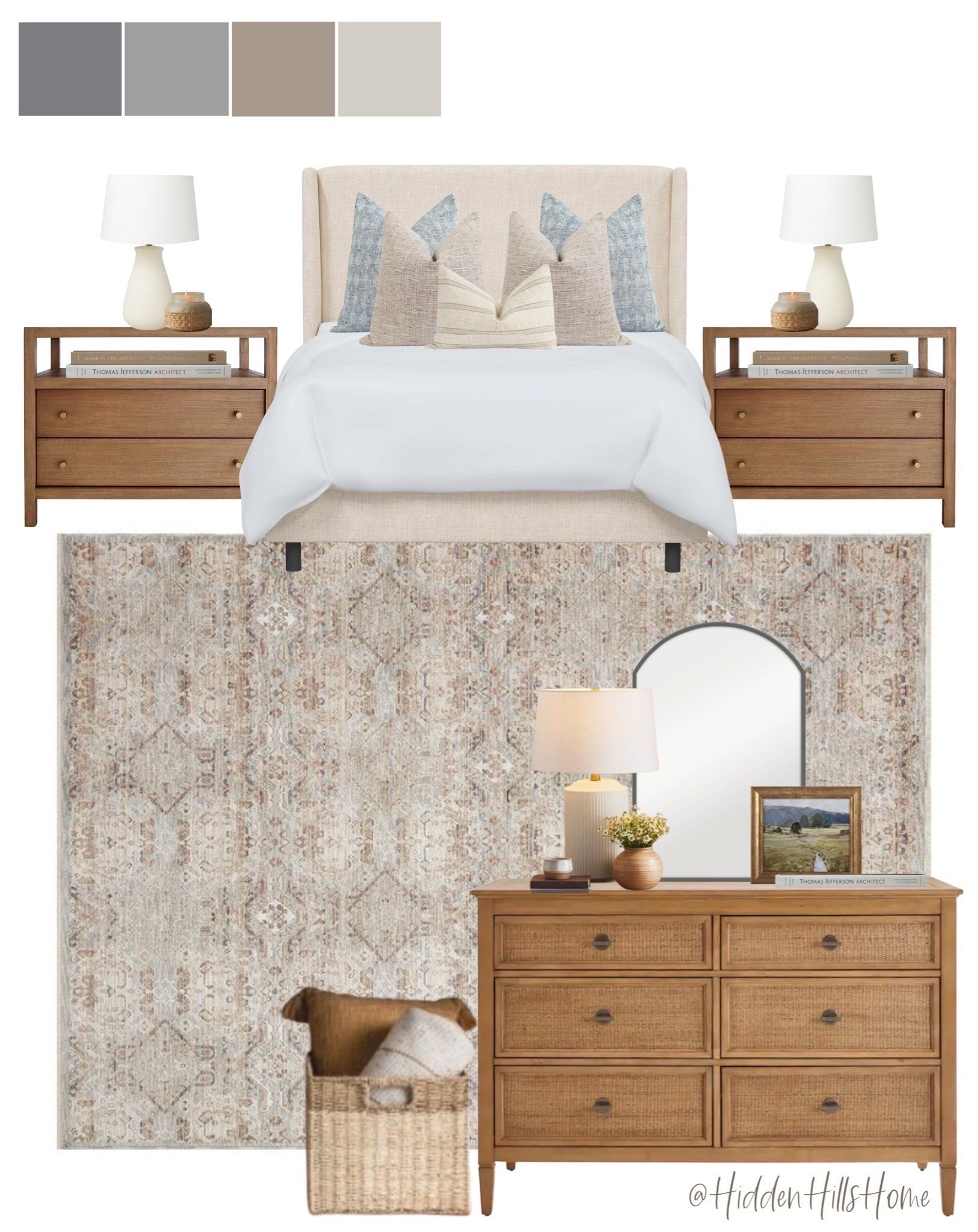 Bedroom decor, upholstered bedroom, bedroom rug, nightstands, dresser decor #bedroom 




#LTKSeasonal #LTKHome #LTKSaleAlert