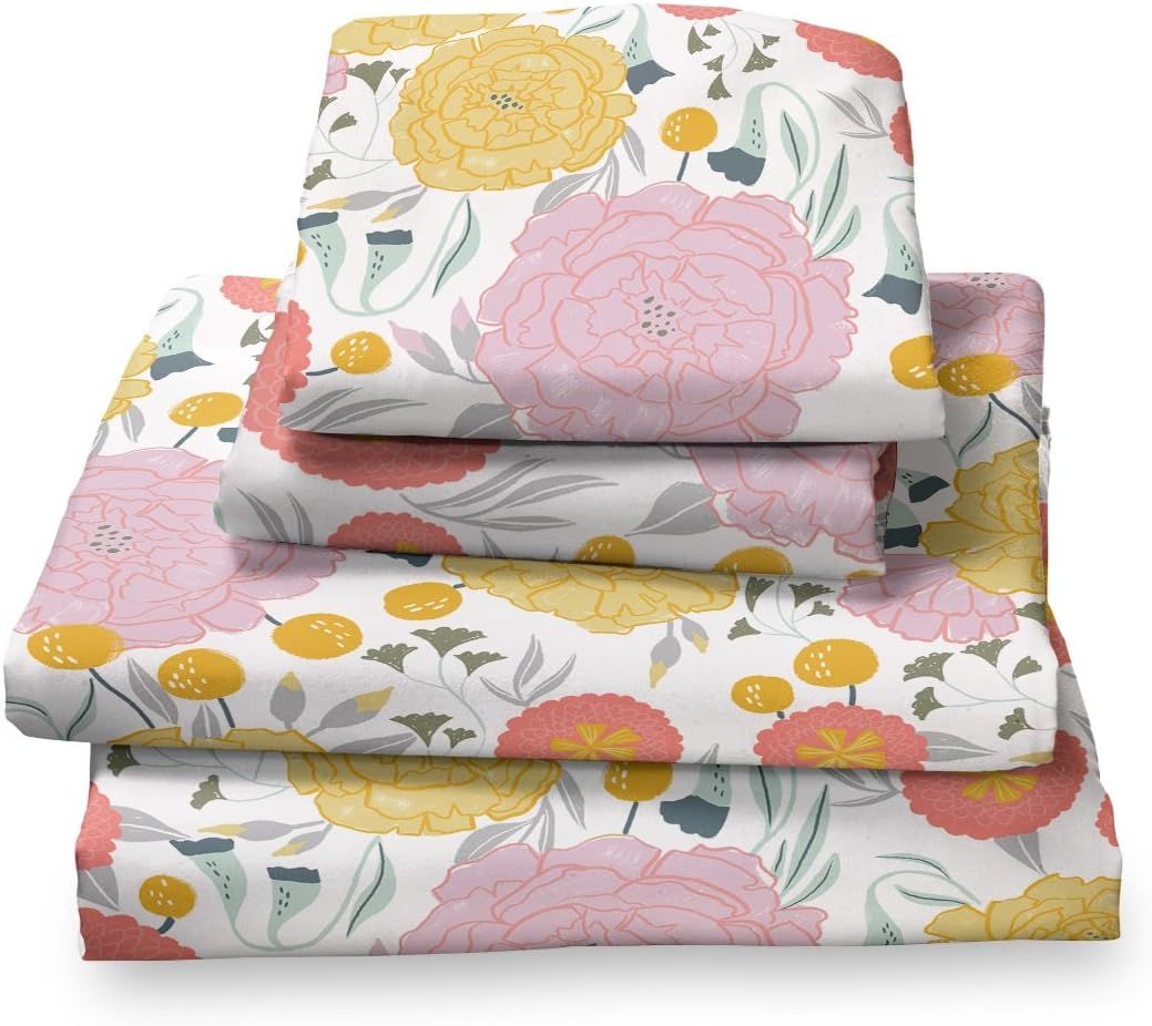 Where The Polka Dots Roam Twin Size Bed Sheets Light Floral Print 3 Piece Set │ Unisex, Flexibl... | Amazon (US)
