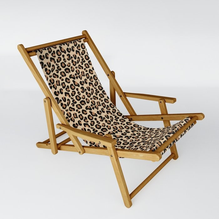 Leopard Print, Black, Brown, Rust and Tan Sling Chair | Society6