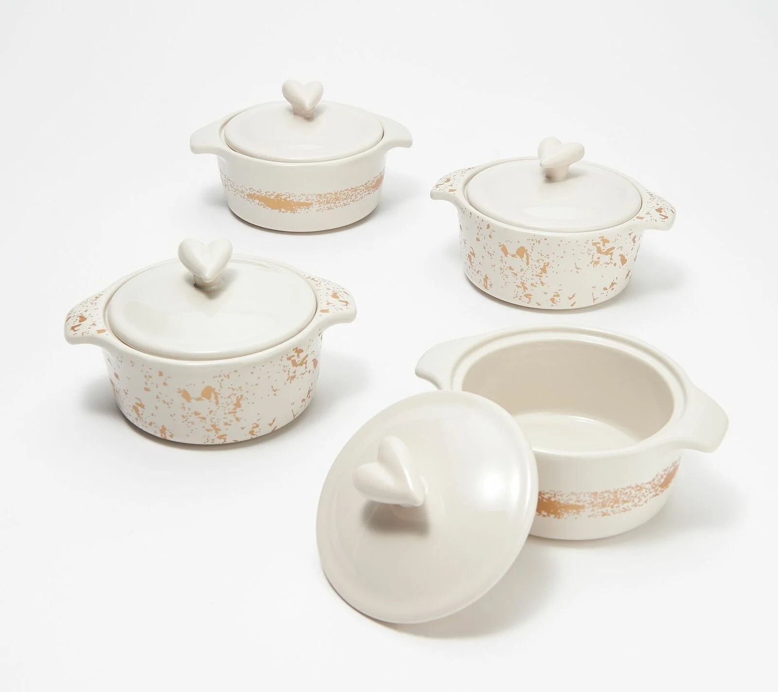 Ayesha Curry 4-Piece Mini 10-oz Casseroles w/ Gold Detail | Walmart (US)