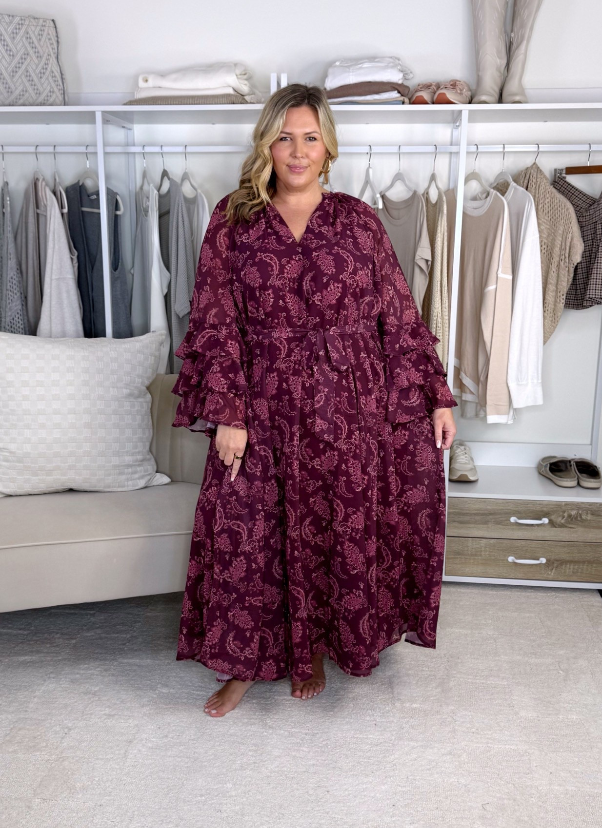 June and vie try on!! Wearing a size 18/20! Plus size, fall fashion, outfit inspo, mom life, apron belly