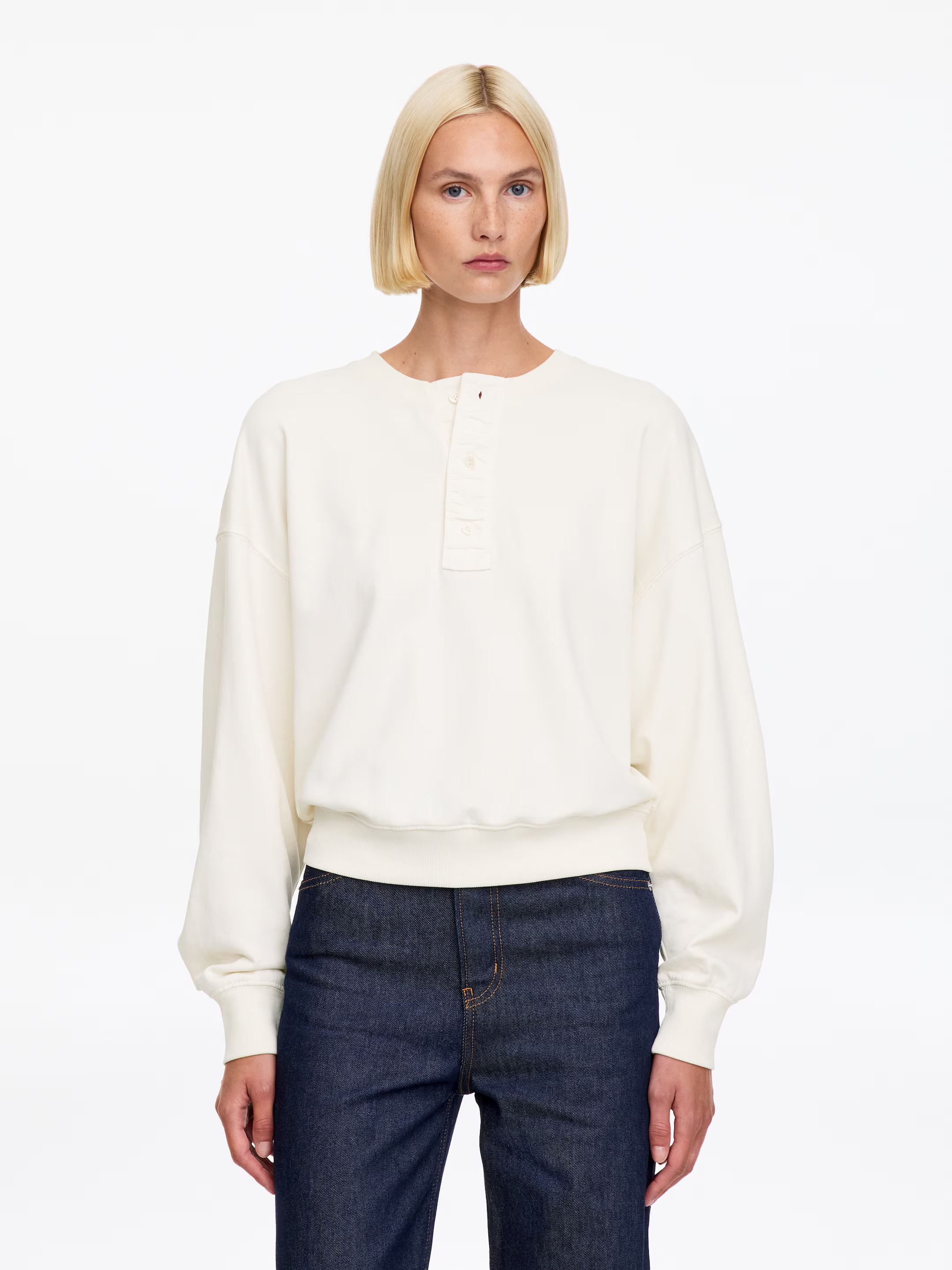 Cotton Henley Sweatshirt | Arket UK
