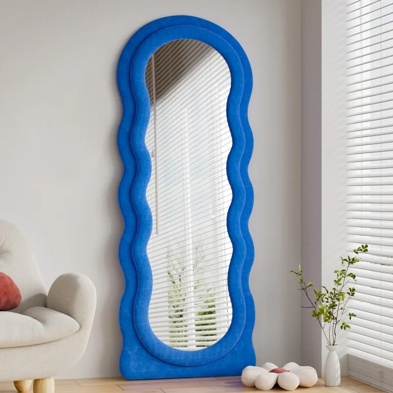 VLUSH Wavy Full Length Mirror, Freestanding Floor Mirror with Stand, 63"x24" Wall Mounted Mirror ... | Walmart (US)