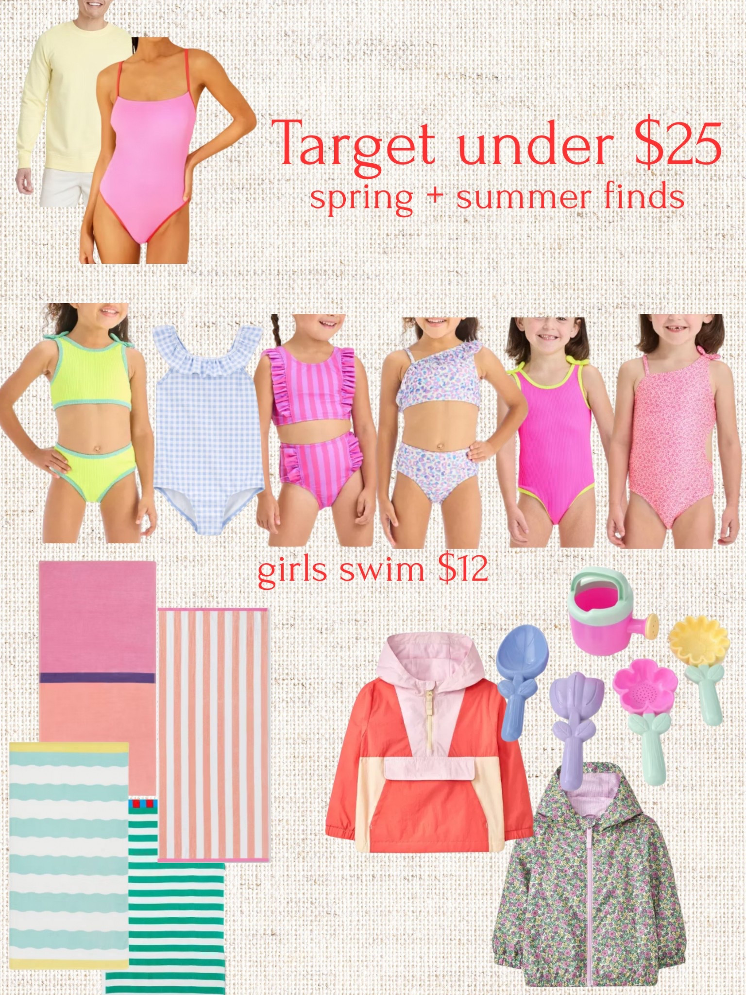 Target finds under $25, target, target finds, womens swim, butter yellow, sweatshirt, pool towels, girls swim, girls swim under $15, girls jackets, girls wind breaker, kids toys, beach toys, pool toys 

#LTKFindsUnder50 #LTKSeasonal #LTKSwim