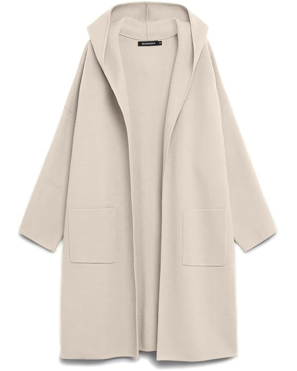 MEROKEETY Women's 2024 Long Sleeve Hooded Cardigan Dressy Open Front Knit Sweater Coat with Pocke... | Amazon (US)