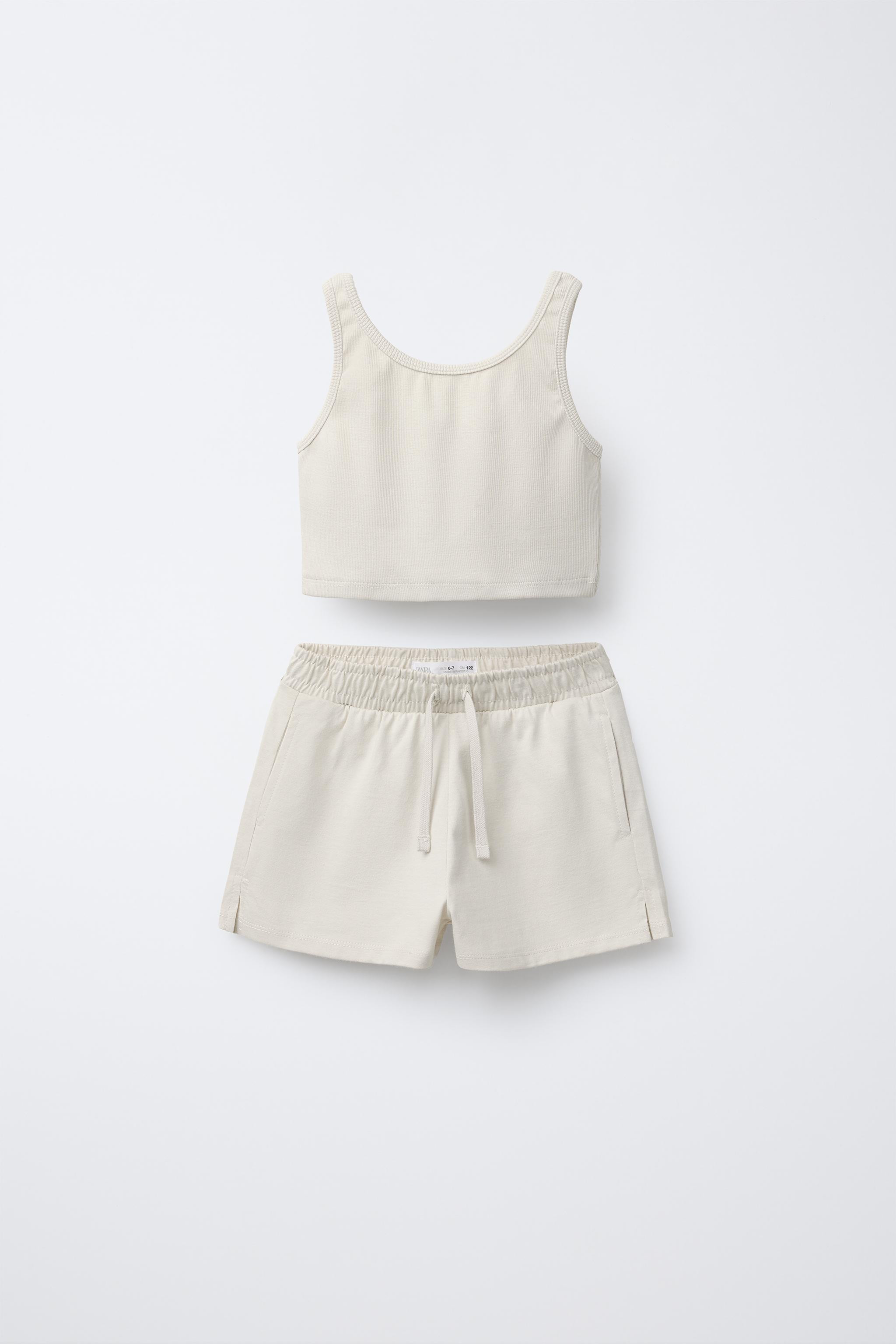 RIBBED T-SHIRT AND HEAVY BERMUDA SET | Zara US