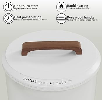 SAMEAT Heated Towel Warmers for Bathroom - Large Towel Warmer Bucket, Wood Handle, Auto Shut Off,... | Amazon (US)