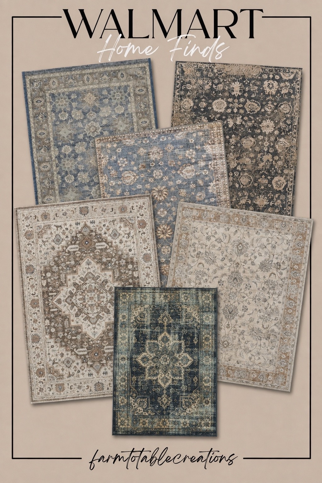 Walmart Rugs That Look So Expensive 🤎✨

Walmart has some seriously beautiful rugs right now! These vintage-inspired finds have that perfectly faded, collected look with soft blues, warm taupes, creams and deeper charcoal tones that can instantly make a room feel more finished and elevated.

Follow @farmtotablecreations on Instagram for more cozy home finds and trending decor.

Whether you’re looking for something light and neutral or a moodier statement rug, these are such pretty options for living rooms, bedrooms, dining spaces and entryways. They give you that designer-inspired look while keeping the price point much more approachable.

#LTKHome #WalmartFinds #WalmartHome #WalmartHomeFinds #WalmartRugs #RugFinds #AffordableRugs #VintageRug #VintageInspired #NeutralHome #CozyHome #HomeDecor #AffordableHomeDecor #LivingRoomDecor #HomeInspo

#LTKHome