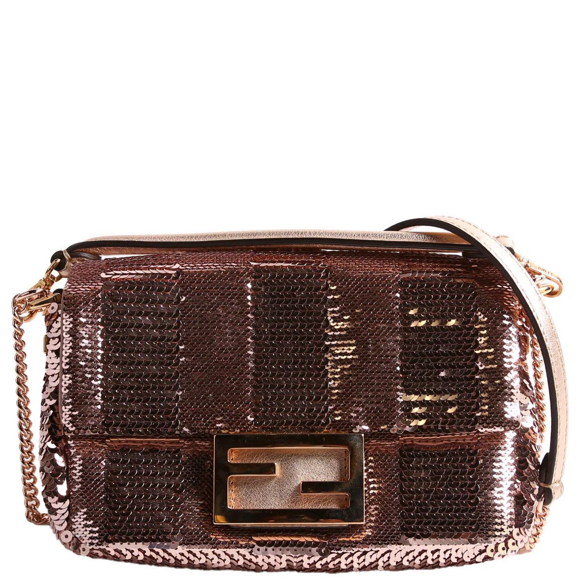 Baguette Mini Sequin 8BS017 Metallic Pink | Keeks Designer Handbags