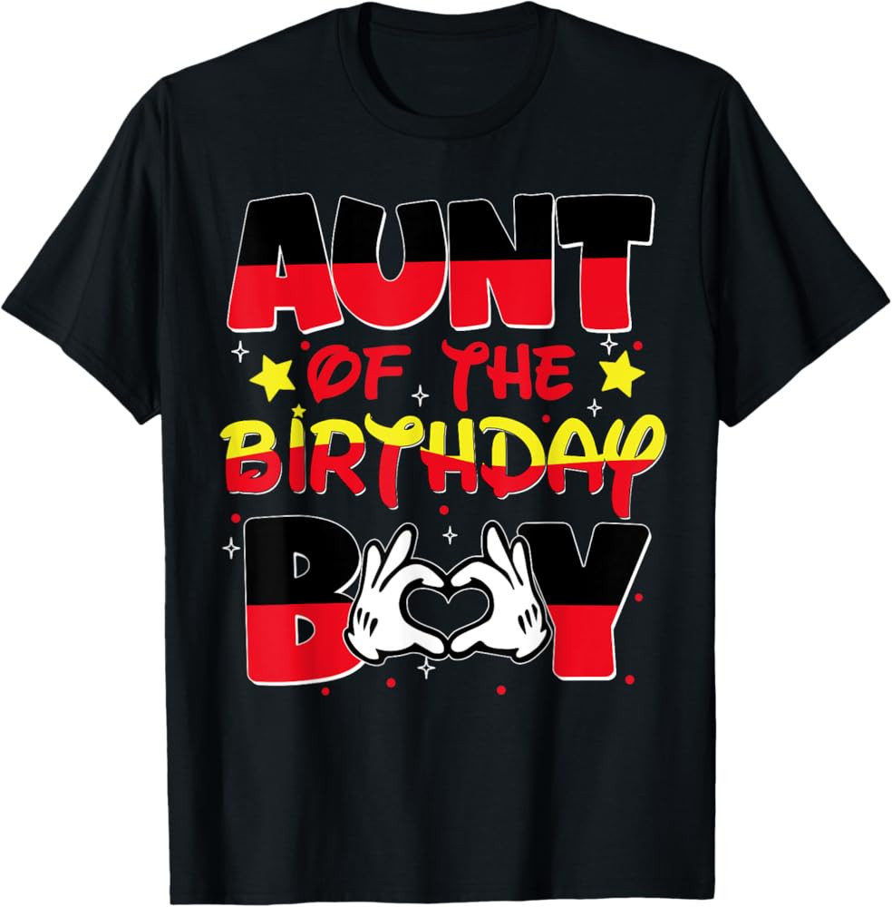 Aunt Of The Birthday Boy Mouse Family Matching T-Shirt | Amazon (US)