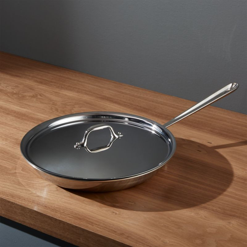 All-Clad d3 Stainless 12" Fry Pan with Lid + Reviews | Crate & Barrel | Crate & Barrel