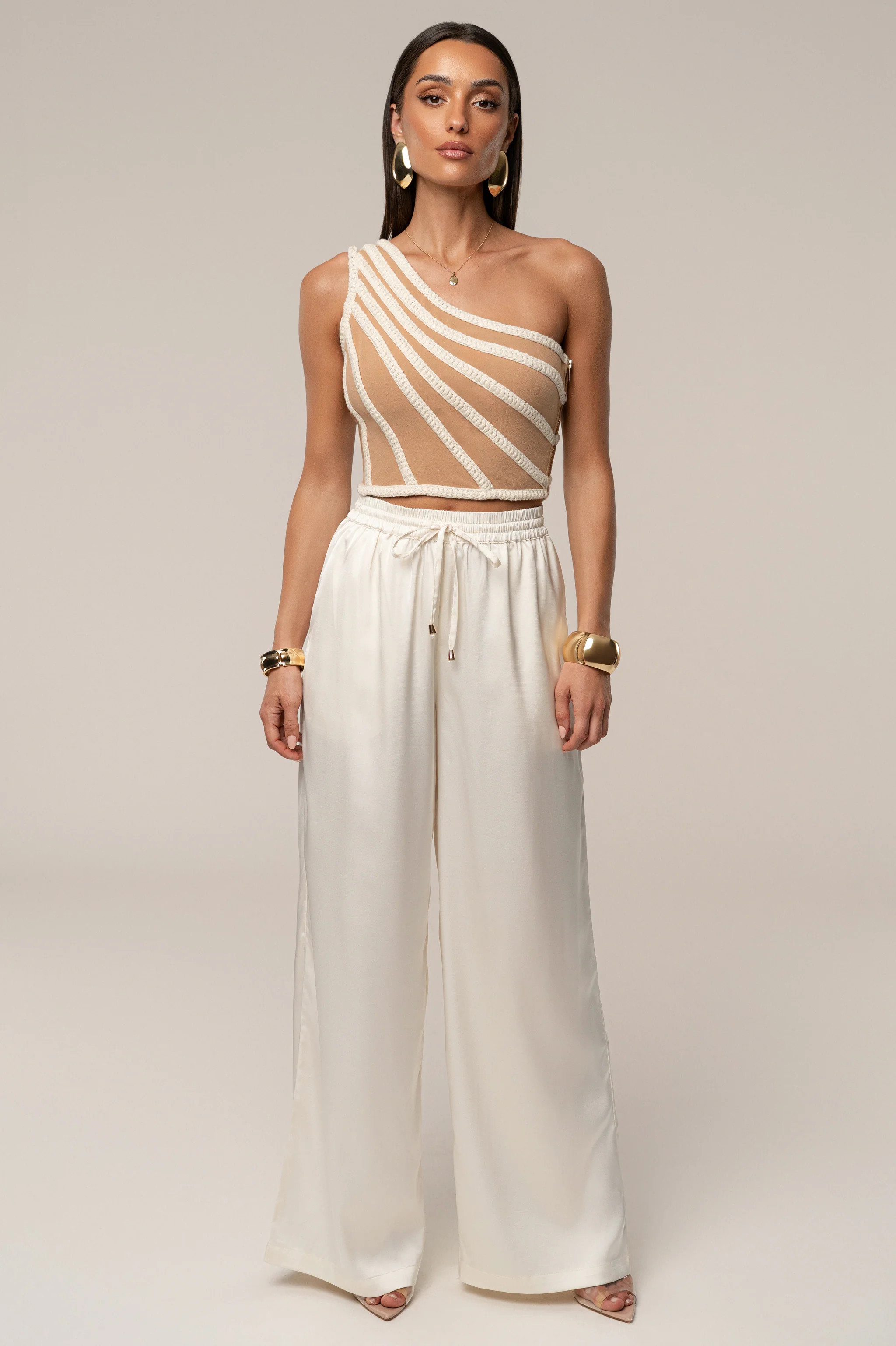 Ivory Sunny Day Drawstring Pants | JLUXLABEL