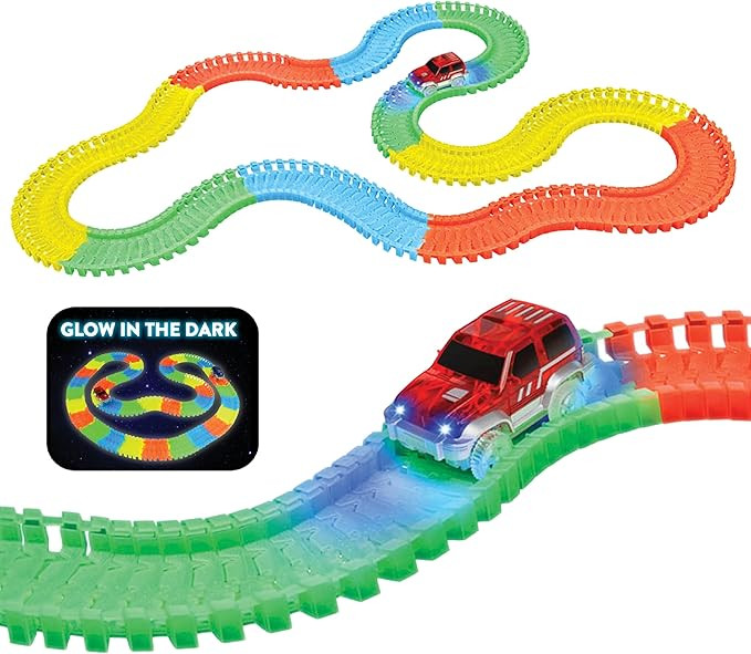 World Tech Toys Galaxy Flex-Track – 220 Piece Glow in The Dark Race Track – 11ft Flexible Spe... | Amazon (US)