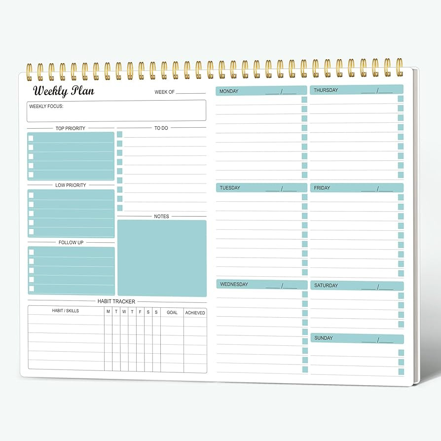 Weekly Planner Notepad Undated Weekly Goals Schedule Planner To Do List Notebook Planning Pad Cal... | Amazon (US)