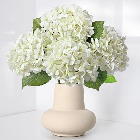 4PCS Hydrangea Artificial Flowers, Real Touch, 20" Faux Hydrangea Flowers, Latex Real Touch Hydra... | Amazon (US)