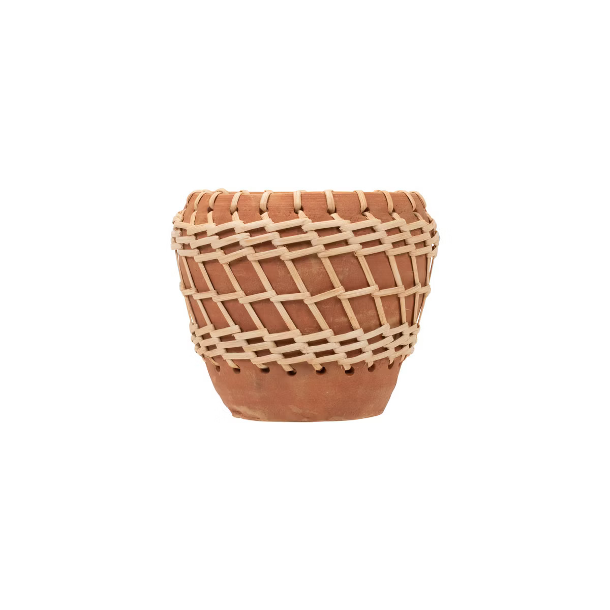 Natural Terracotta and Woven Rattan Planter - Foreside Home & Garden | Target