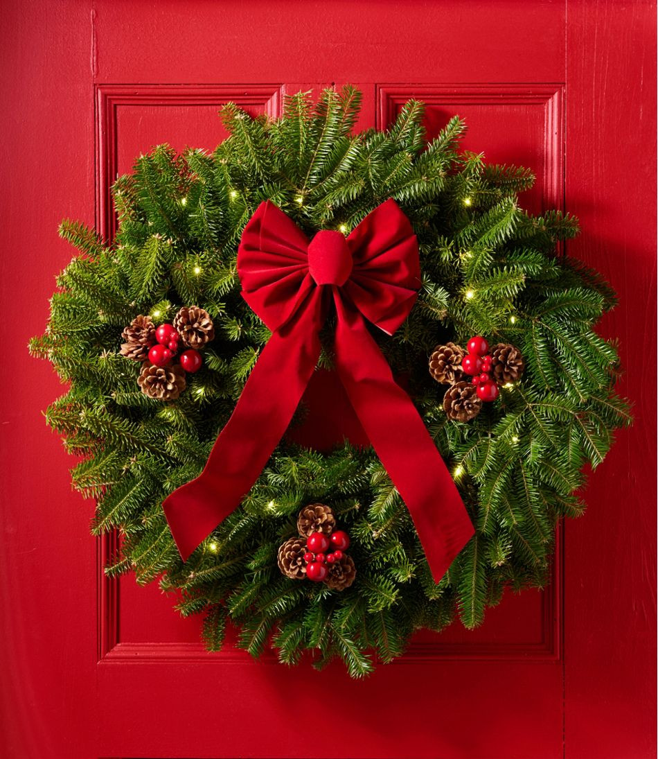 Traditional Balsam Wreath, Lighted 24" | L.L. Bean