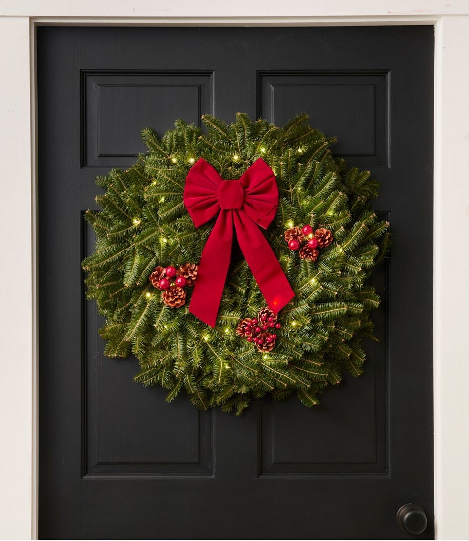 Traditional Balsam Wreath, Lighted 24" | L.L. Bean
