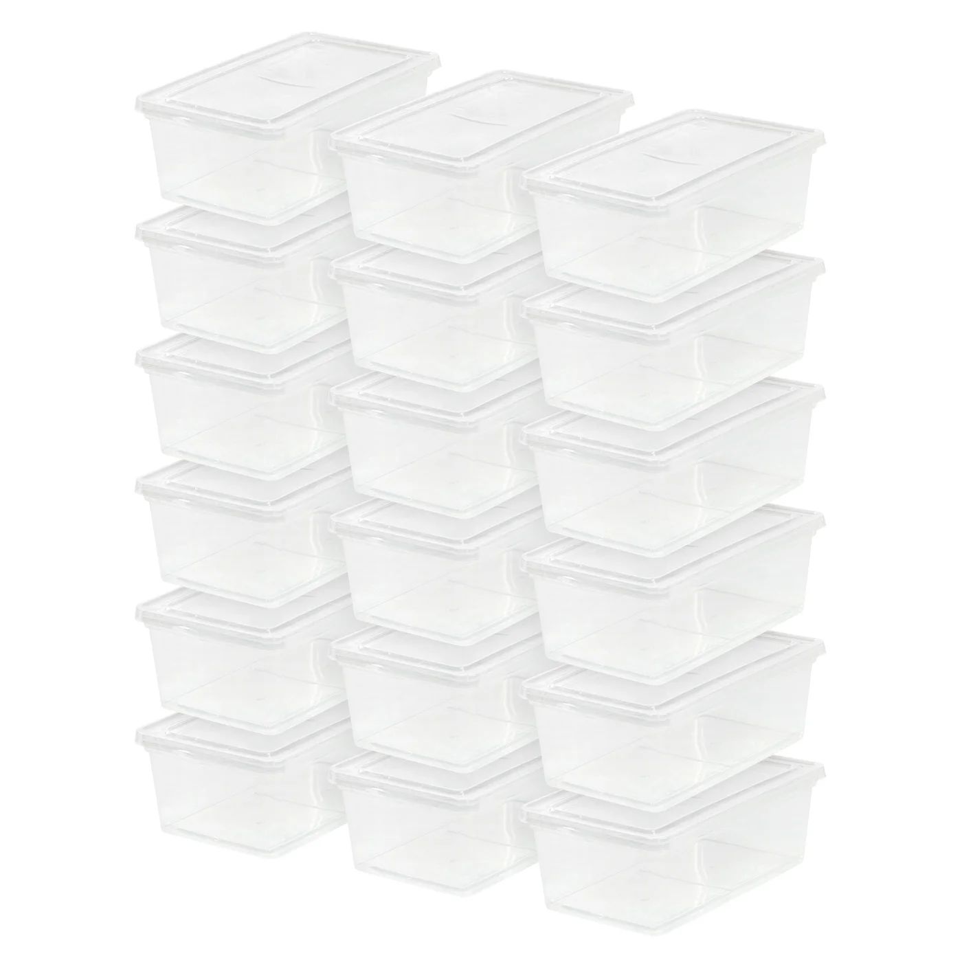 IRIS 6 Quart Clear Storage Box with White Lid, 18 Pack - Walmart.com | Walmart (US)