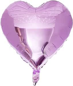 10Pcs Pearl Purple Foil Heart Shaped Balloons 18 Inch Heart Mylar Balloons For Baby Shower Weddin... | Amazon (US)