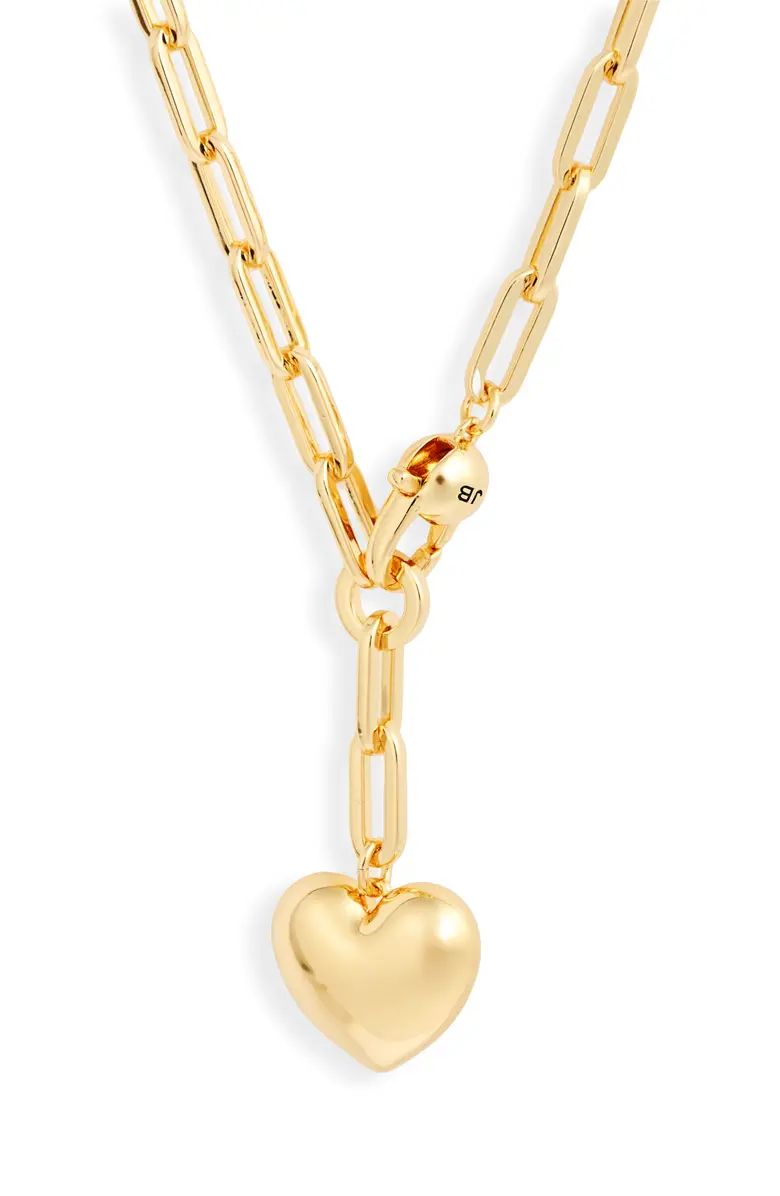 Puffy Heart Charm Paper Clip Chain Necklace | Nordstrom