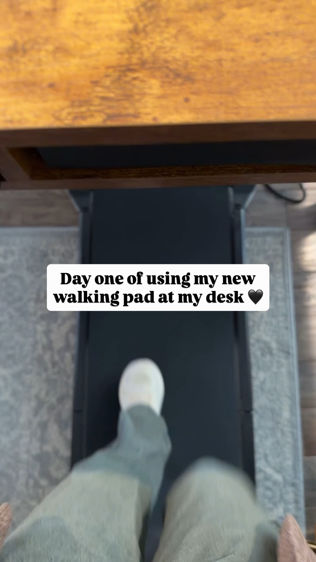 Electric standing desk and under desk walking pad 

