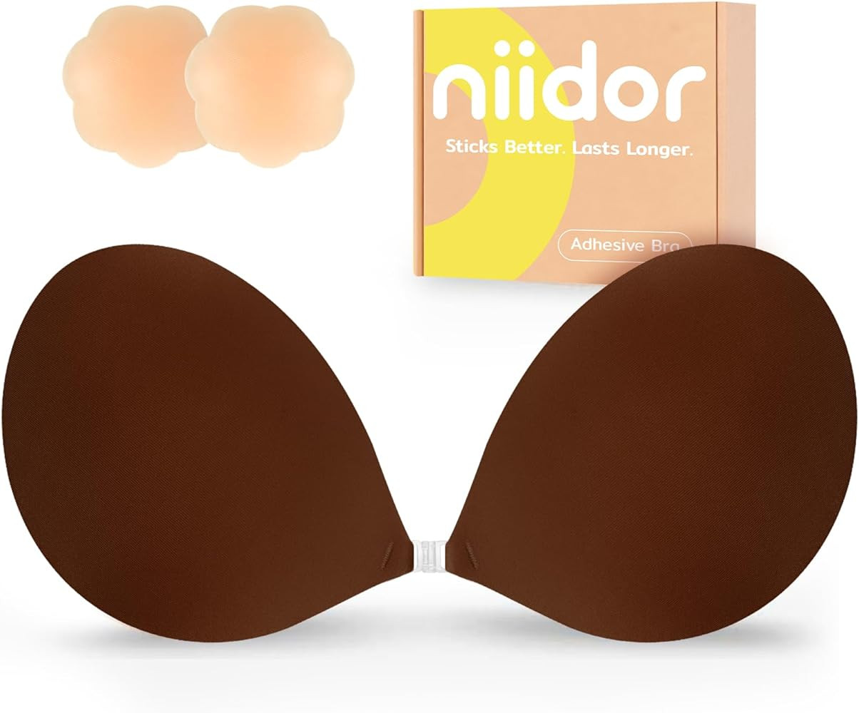 Niidor Adhesive Bra Strapless Ultra Sticky Invisible Push up Silicone Bra Multiple Colors Sizes R... | Amazon (US)
