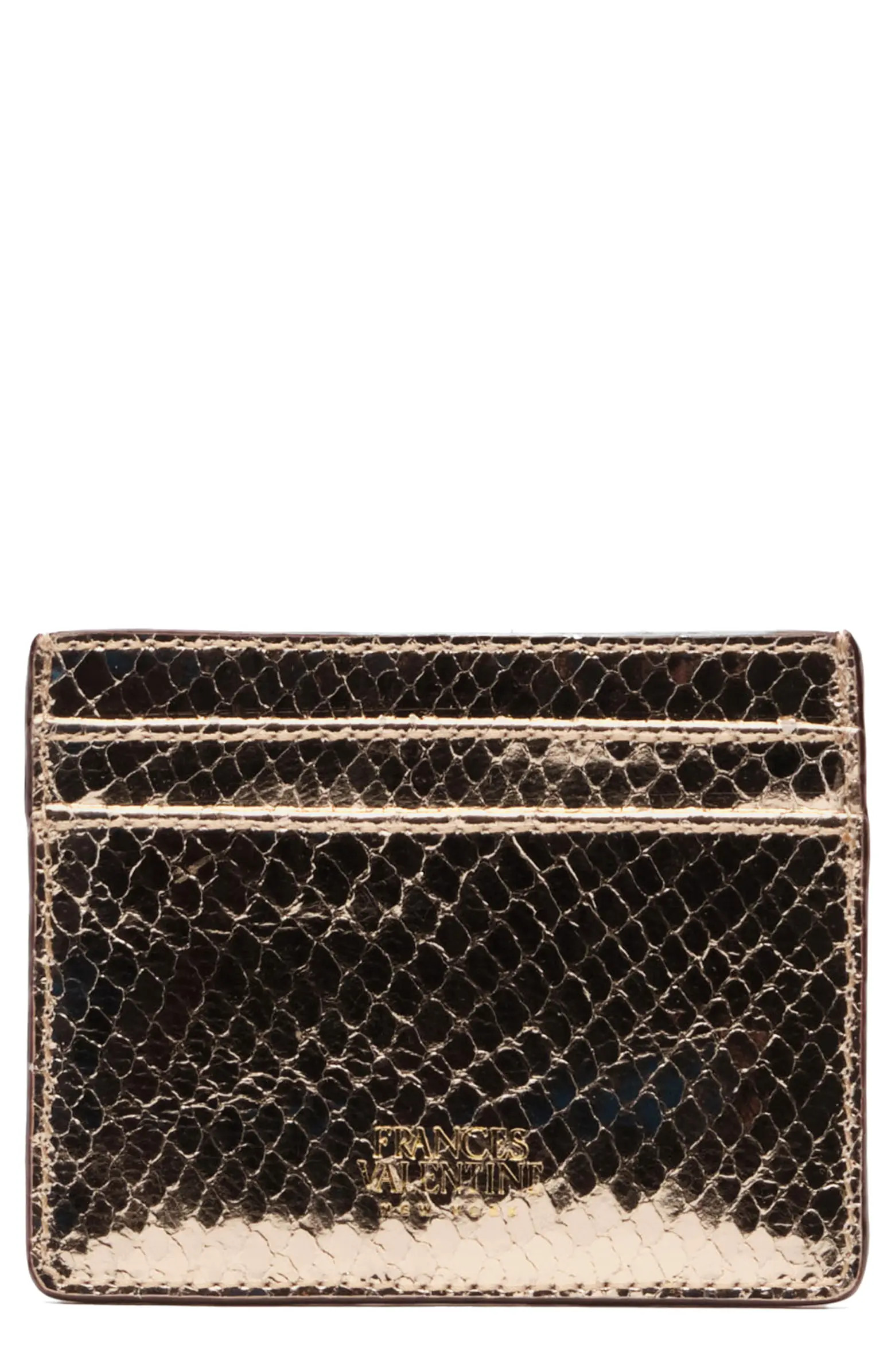 Snakeskin Embossed Metallic Leather Card Case | Nordstrom