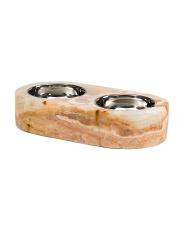 Double Marble Stand And Pet Bowls | TJ Maxx