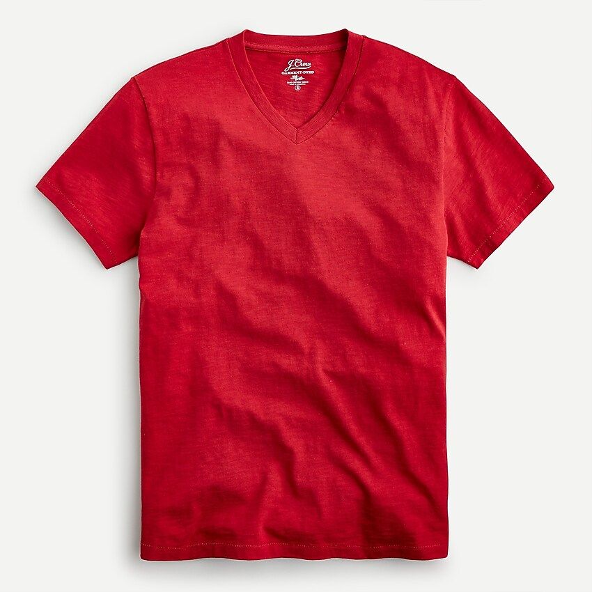 Garment-dyed slub cotton V-neck T-shirt | J.Crew US
