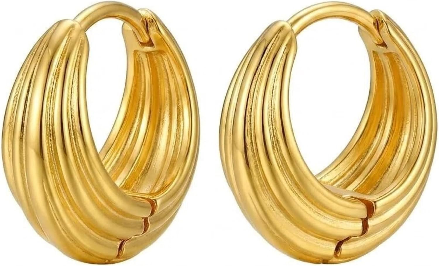 Small Gold Silver Huggie Hoop Earrings for Women, 18K Gold/Silver Plated Hypoallergenic Hoop Huggie Earrings, Lightweight Comfortable Gold Silver Small Hoops, Minimalist Daily Wear, Gift for Women | Amazon (US)