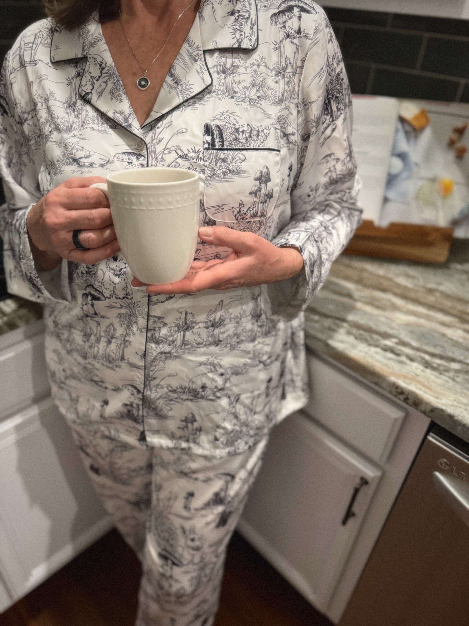 My MIL wearing her Dior inspired pajamas 🐰

#LTKgrwm #LTKmomlife #LTKdayinmylife