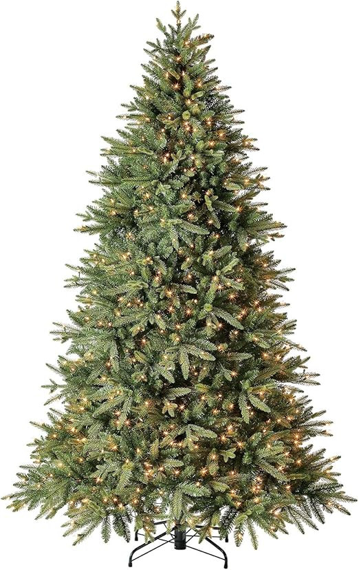 Evergreen Classics 7.5 ft Pre-Lit Colorado Spruce Artificial Christmas Tree, Warm White LED Light... | Amazon (US)