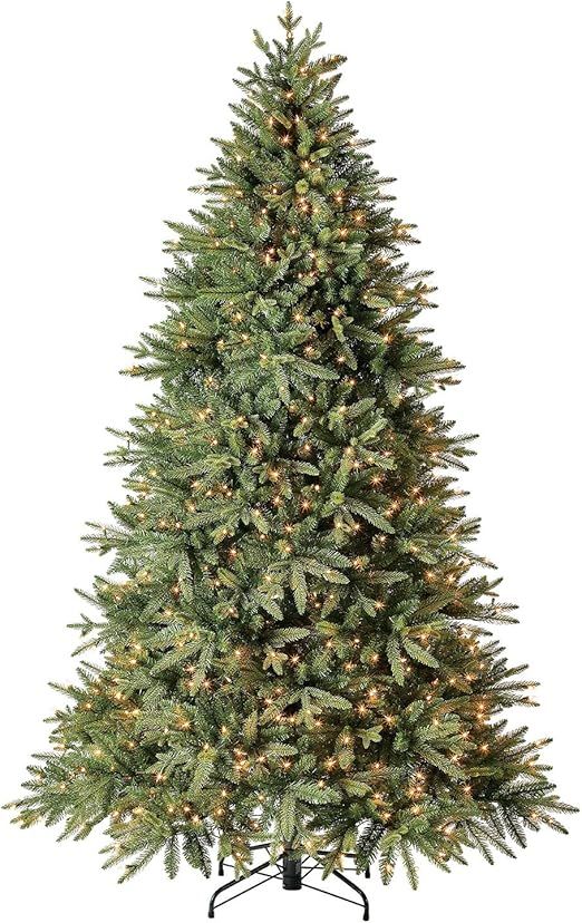 Evergreen Classics 7.5 ft Pre-Lit Colorado Spruce Quick Set Artificial Christmas Tree, Clear Ligh... | Amazon (US)