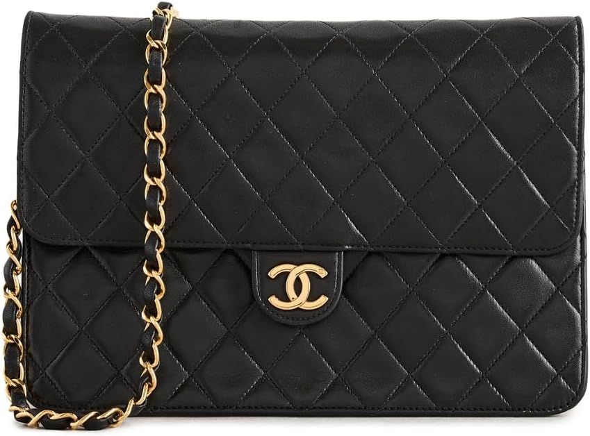 What Goes Around Comes Around Women's Pre-Loved Chanel Black Lambskin Ex 10" Bag | Amazon (US)