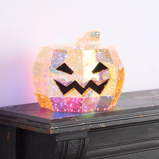Orange Iridescent Prismatic Jack O' Lantern LED Light Up Decor by World Market | World Market