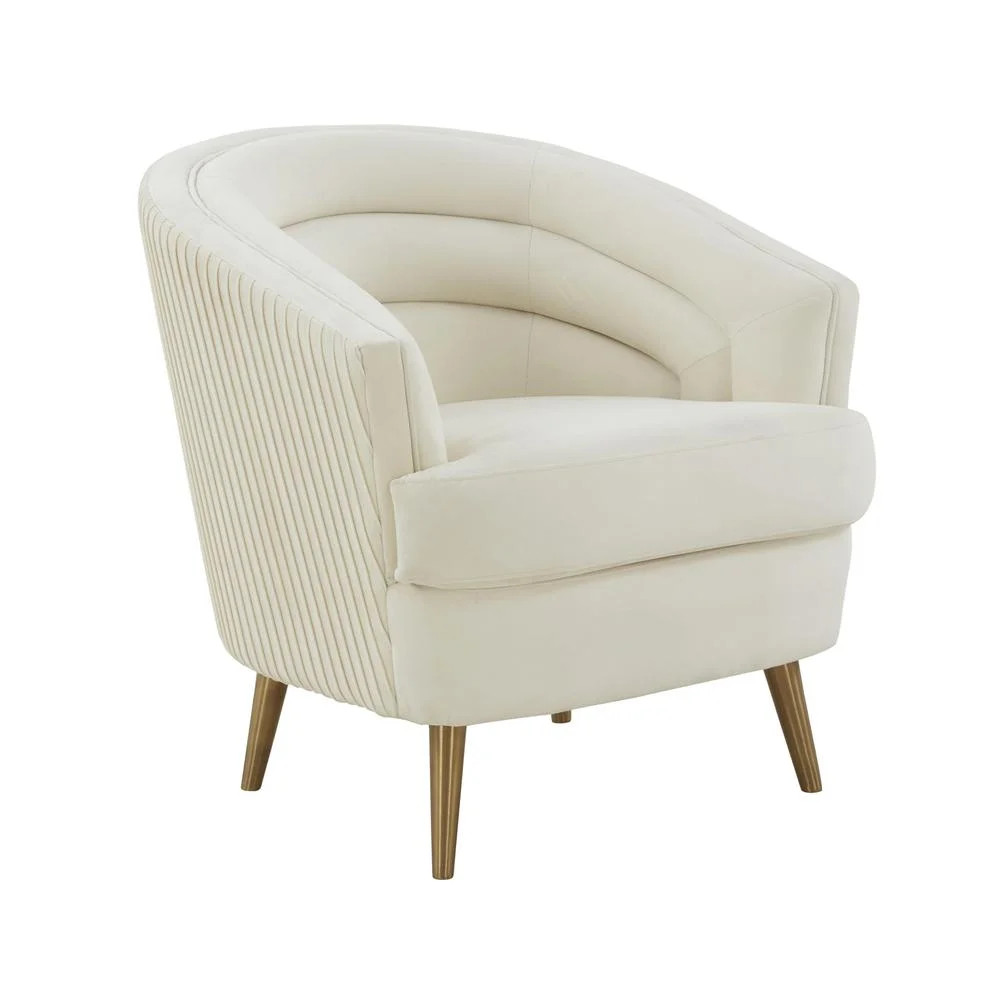 TOV Furniture Jules Cream Velvet Accent Chair | Walmart (US)