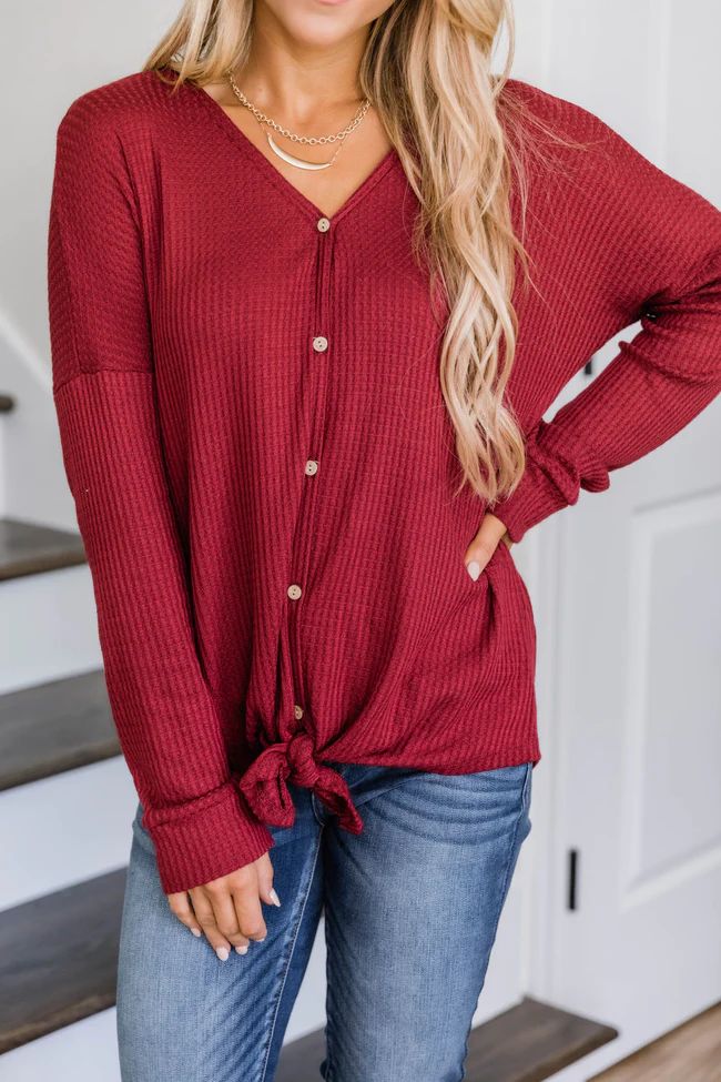 Just Be Beautiful Burgundy Blouse FINAL SALE | The Pink Lily Boutique