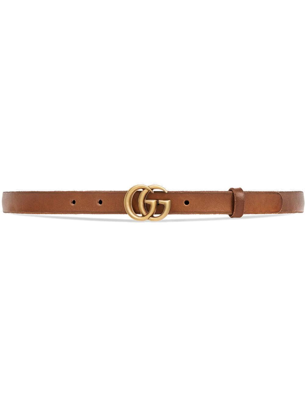 Gucci Leather belt with Double G buckle - Brown | FarFetch US